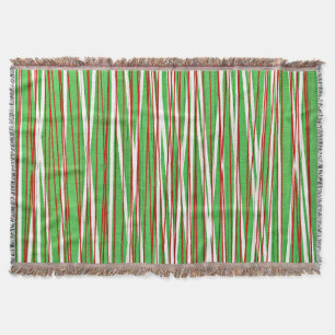 Christmas Crisscross, red and green Throw Blanket