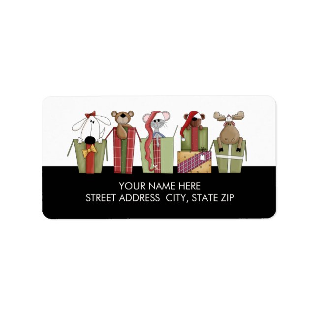 Christmas Critters Address Mailing Labels (Front)
