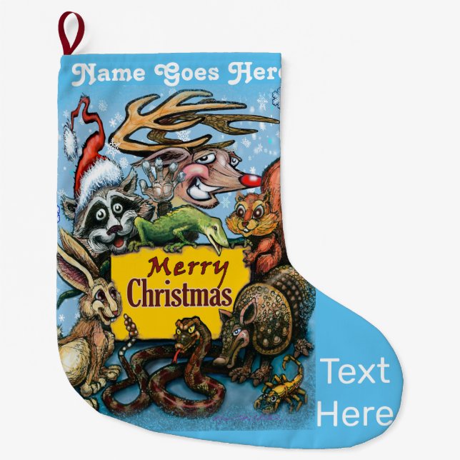 Christmas Critters Large Christmas Stocking (Front)