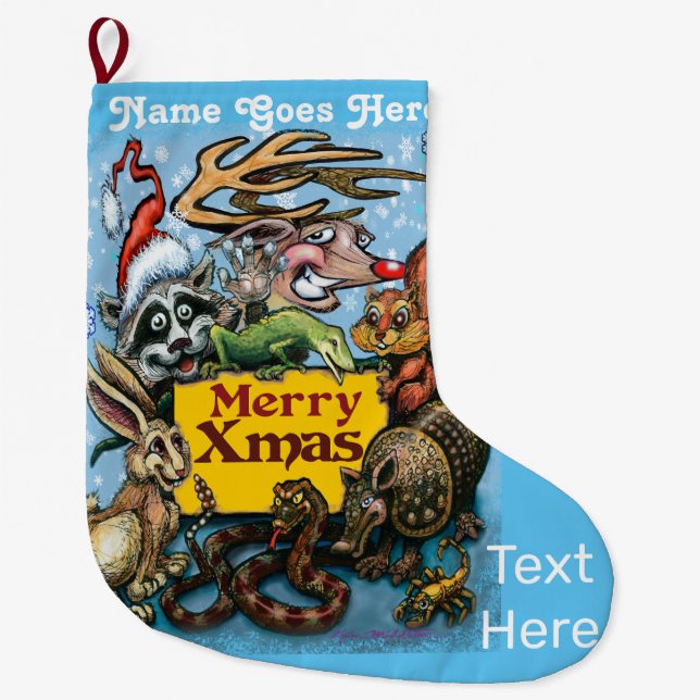 Christmas Critters Large Christmas Stocking (Front)