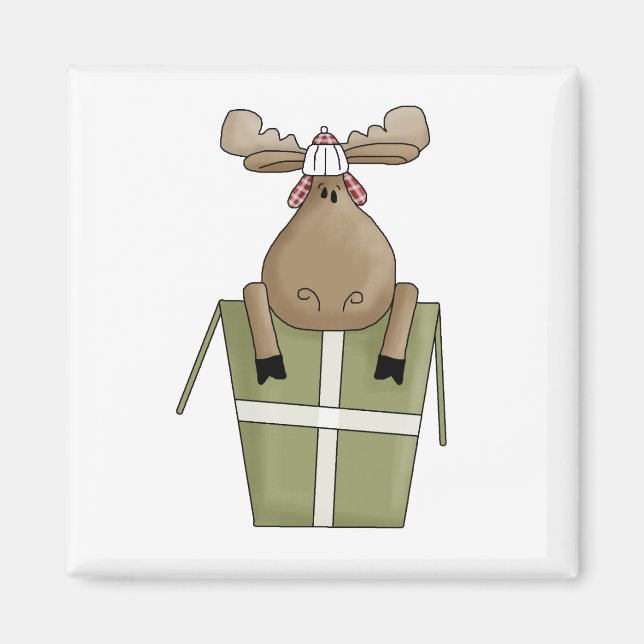 Christmas Critters · Moose & Gift Box Magnet (Front)