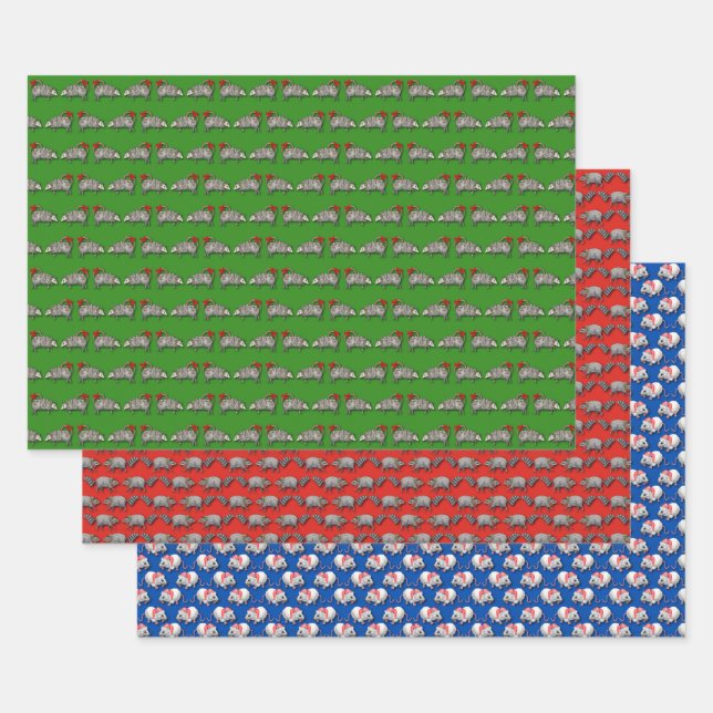 Christmas Critters  Wrapping Paper Sheet (Set)