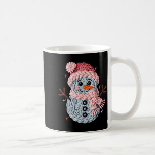 Christmas Crochet Faux Yarn Crochet Snowman Funny Coffee Mug