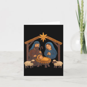 Christmas Crochet Jesus Christmas Faux Yarn Sewing Card