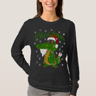 Christmas crocodile alligator xmas winter apparel T-Shirt
