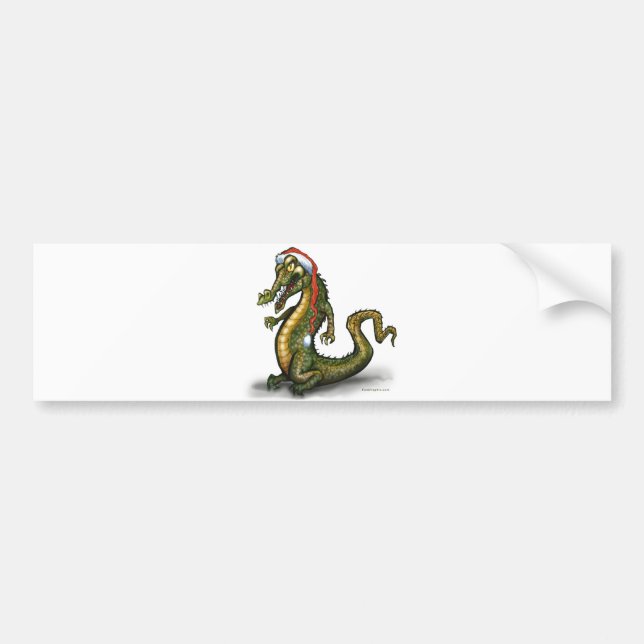 Christmas Crocodile Bumper Sticker (Front)