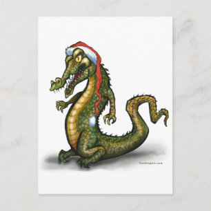 Christmas Crocodile Holiday Postcard