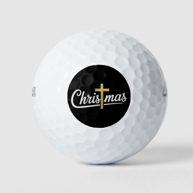 Christmas Cross Family Matching Jesus Gift Idea Golf Balls (Front)