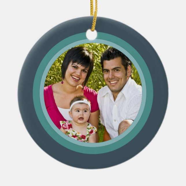 Christmas Cross Family Photo Ornament (Front)