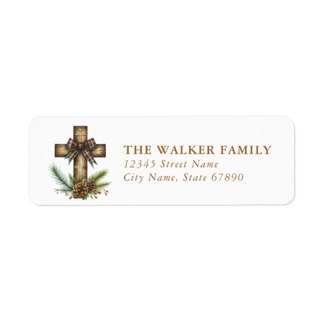 Christmas Cross Return Address Labels (Front)
