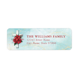 Christmas Cross Return Address Labels
