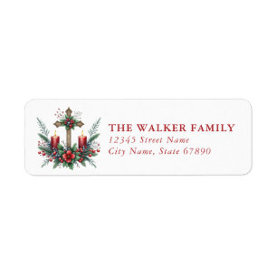 Christmas Cross Return Address Labels