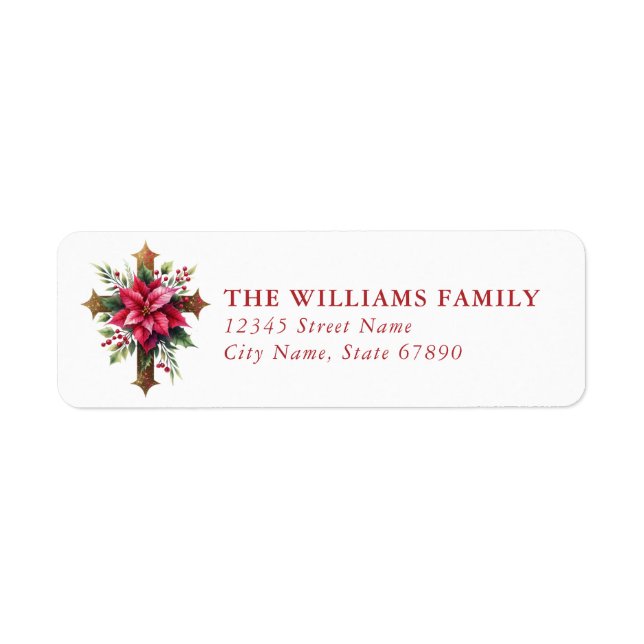 Christmas Cross Return Address Labels (Front)