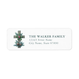 Christmas Cross Return Address Labels