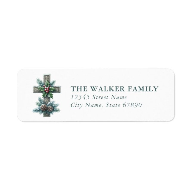 Christmas Cross Return Address Labels (Front)