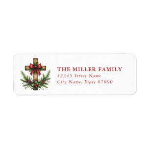Christmas Cross Return Address Labels