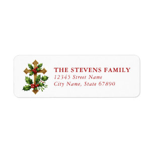 Christmas Cross Return Address Labels