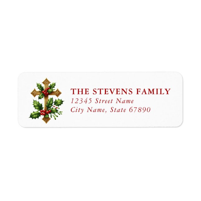 Christmas Cross Return Address Labels (Front)