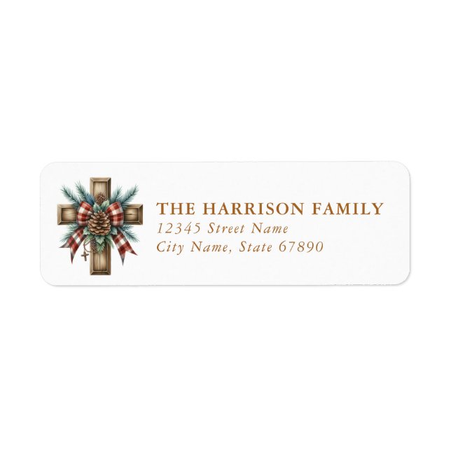 Christmas Cross Return Address Labels (Front)