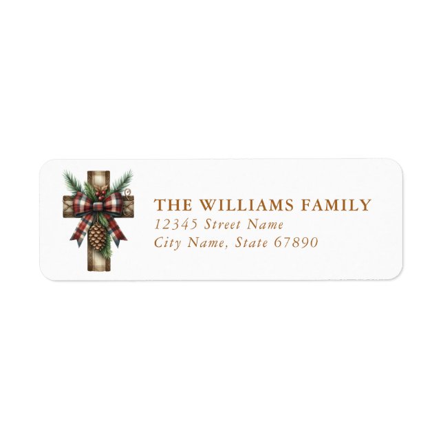 Christmas Cross Return Address Labels (Front)