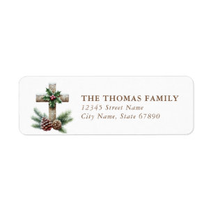 Christmas Cross Return Address Labels