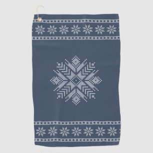 Christmas cross stitch snowflake design golf towel