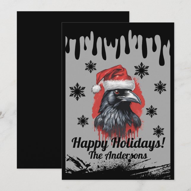 Christmas crow 3, Merry Christmas! Christmas card (Front/Back)