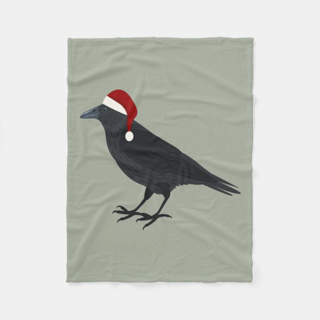 Christmas Crow Fleece Blanket (Front)