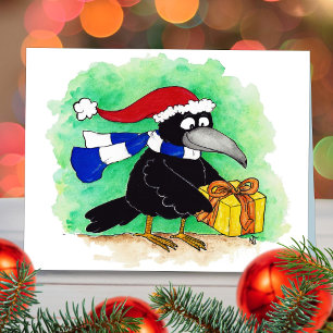 CHRISTMAS CROW greeting card by Nicole Janes