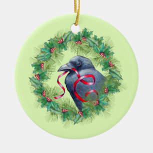 Christmas Crow Holiday Ornament