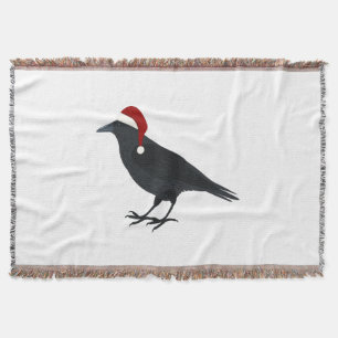 Christmas Crow Throw Blanket