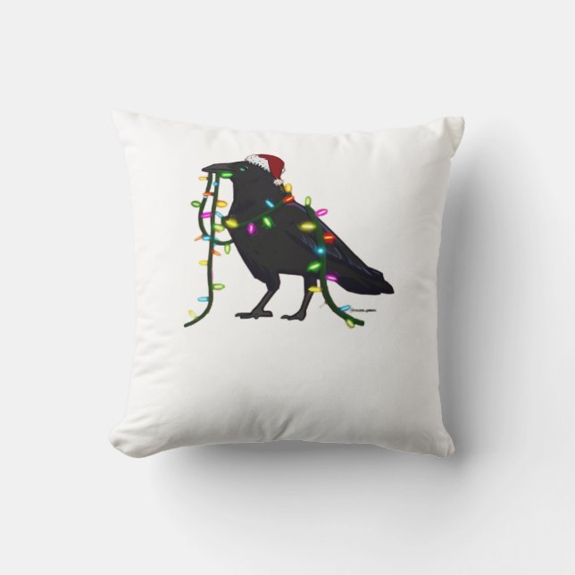 Christmas Crow Tis The Season Cushion (Front)