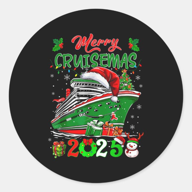 Christmas Cruise 2025 Making Memories For A Lifeti Classic Round Sticker (Front)