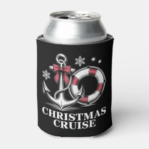 Christmas Cruise Anchor Life Ring Bow Cruising Can Cooler