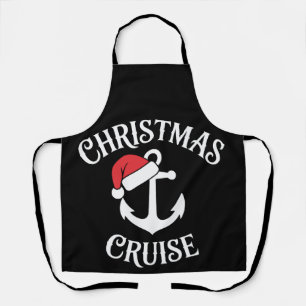 Christmas Cruise Anchor Santa Hat Sailing Xmas Apron