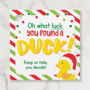 Christmas Cruise Ducks Square Tags, Green Favour Tags