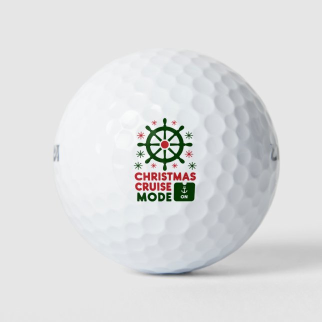 Christmas Cruise Mode On Ship Christmas 2024 Golf Balls (Front)
