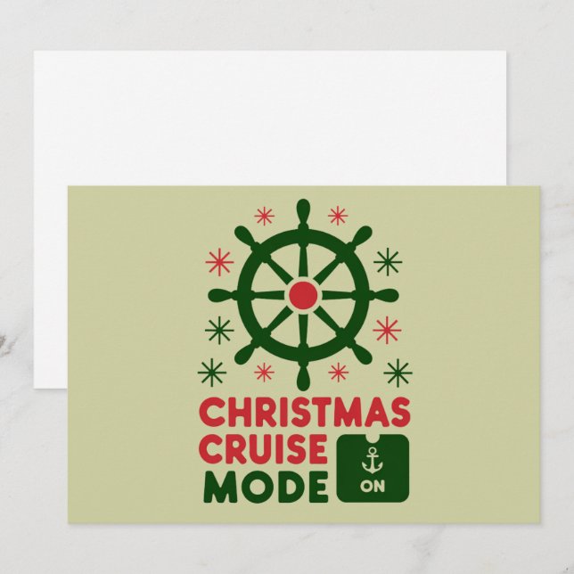 Christmas Cruise Mode On Ship Christmas 2024 Holiday Card (Front/Back)