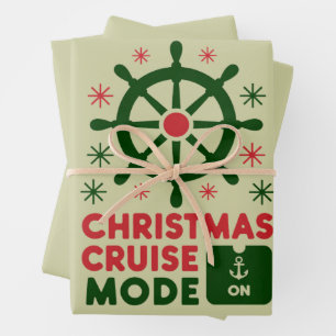 Christmas Cruise Mode On Ship Christmas 2024 Wrapping Paper Sheet