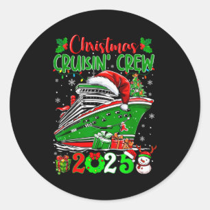 Christmas Cruisin Crew 2025 Matching Family Cruise Classic Round Sticker