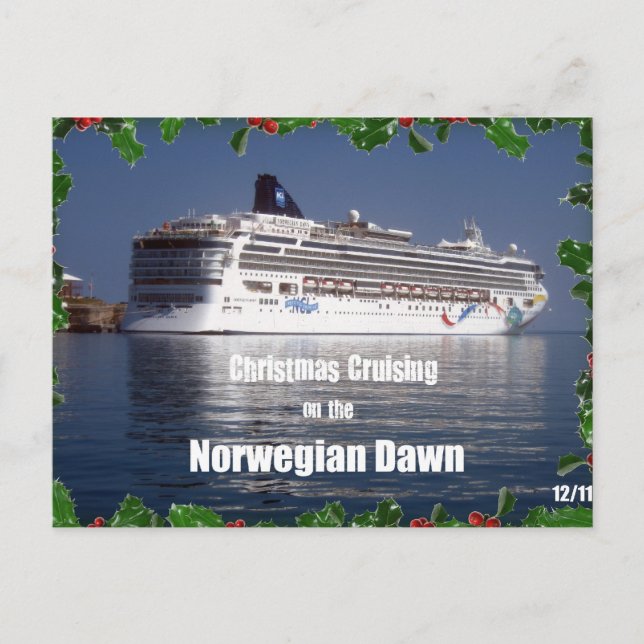 Christmas Cruising on the Norwegian Dawn Holiday Postcard (Front)