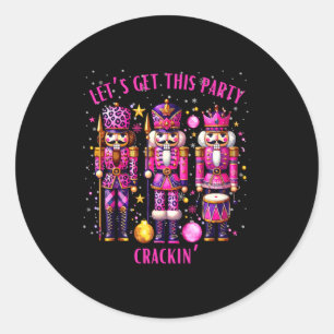 Christmas Crushing It Nutcracker - Funny Retro Ugl Classic Round Sticker