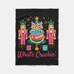 Christmas Crushing It Nutcracker - Funny Retro Ugl Fleece Blanket