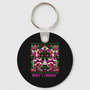 Christmas Crushing It Nutcracker - Funny Retro Ugl Key Ring