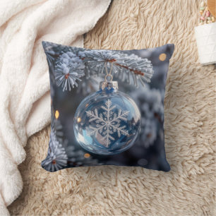 Christmas Crystal Snowflake Ornament Cushion