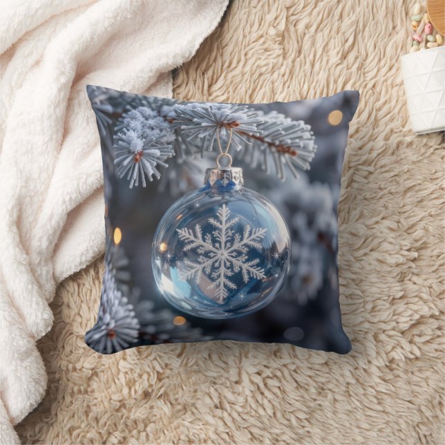 Christmas Crystal Snowflake Ornament Cushion (Blanket)