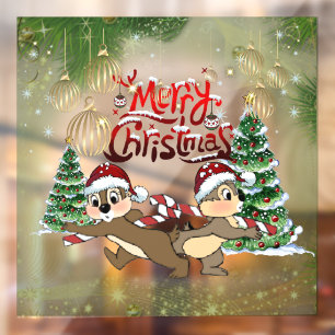 Christmas Crystals with squirrels Window Cling