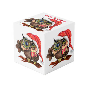 Christmas Cube Gift Baby Owl with Gifta