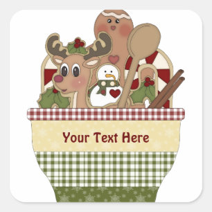 Christmas Cup (customisable) Square Sticker