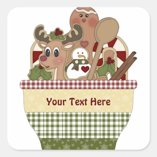Christmas Cup (customisable) Square Sticker (Front)